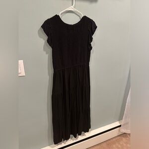 Long Black Ruffle Dress